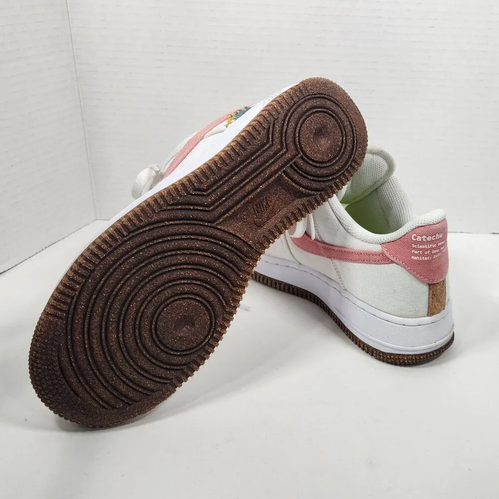 Nike Air Air Force 1 Catechu Women's White and Pink Sneakers Size 7.5
